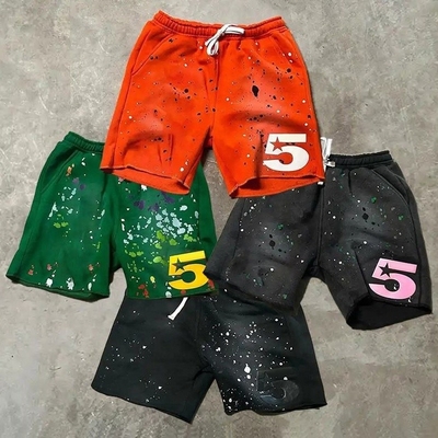 주문 세탁된 프랑스 테리 햄 크트 엣지 힙합 빈티지 애쓰드 애쓰드 남성 땀 쇼트 online manufacture