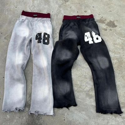 주문 맞춤형 남자 거리 의류 위기 산 씻기 팽창한 땀 바지 남성 백지 듀얼 허리 땀 바지 online manufacture