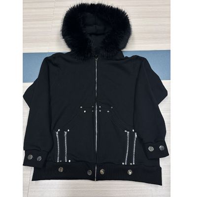 주문 맞춤형 겨울 류 100% 면과 껍질이 얇은 허리 털 칩 후디 online manufacture