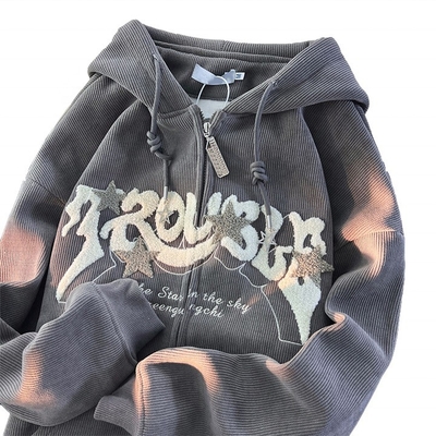 주문 유니섹스 하우디, 스트리트 웨어 에브도레이션, 체니일 글자 S-6XL 또는 커스텀 사이즈 online manufacture