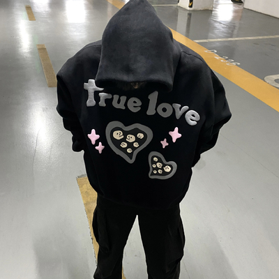 주문 윈터 하이 스트리트 3D 펄프 프린팅 하우디 검은색 스트리트 웨어 컬러풀 online manufacture