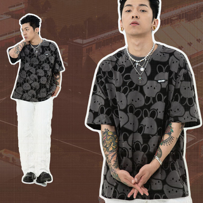 주문 O-Neck 유니섹스 스트리트웨어 커스텀 100% 면 그래픽 온오버 스크린 프린트 티셔츠 online manufacture