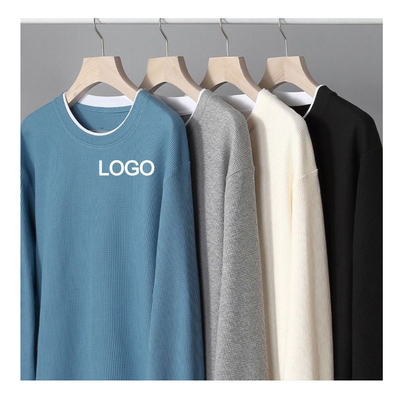6xl 5xl 3xl 크루 넥 스웨터 크기가 커서 캐주얼 스타일 남성 웨이플 넥타이 열색 털 티셔츠