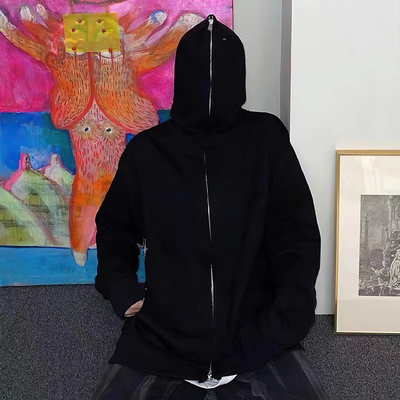 M-3XL 또는 프랑스 테리 천으로 사용자 정의 크기의 남성의 전체 얼굴 지프 목 모피