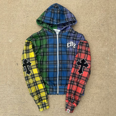 100% 코튼 테리 액스드 세탁 embroidery 괴로운 Zip Up Hoodie 남성/유니섹스 봄/ 가을/겨울 맞춤형 스트리트웨어
